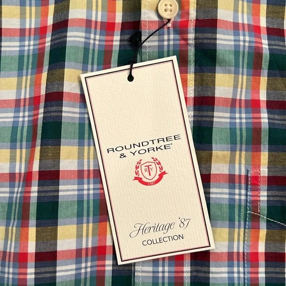 NWT Roundtree & Yorke Short Sleeve Button Down Shirt, Small - Picture 4 of 7